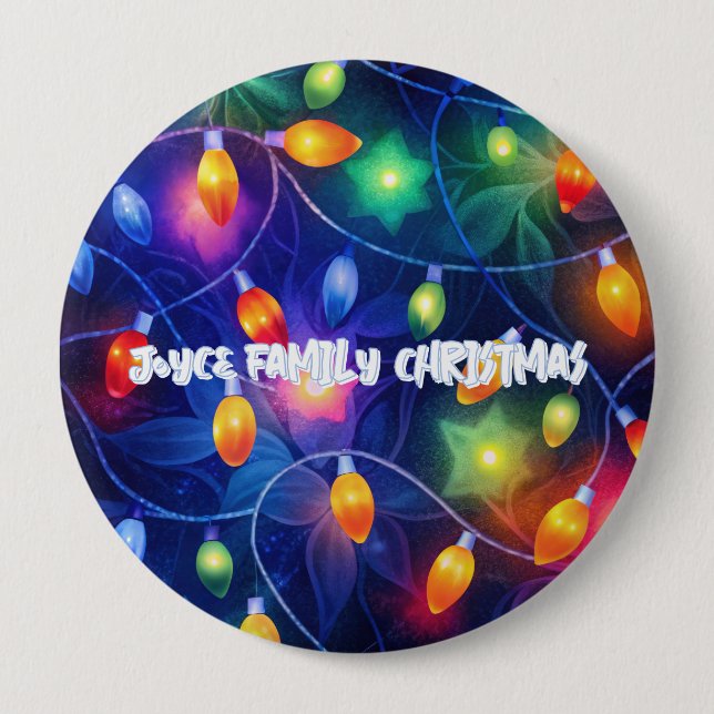 Christmas Lights Bright Holiday Whimsical Merry 10 Cm Round Badge (Front)
