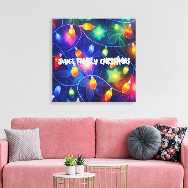 Christmas Lights Bright Holiday Whimsical Merry Canvas Print (Insitu(LivingRoom))