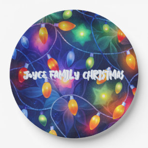 Christmas Lights Bright Holiday Whimsical Merry Paper Plate