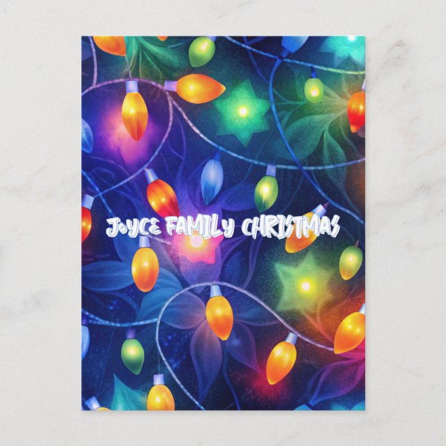 Christmas Lights Bright Holiday Whimsical Merry Postcard (Front)