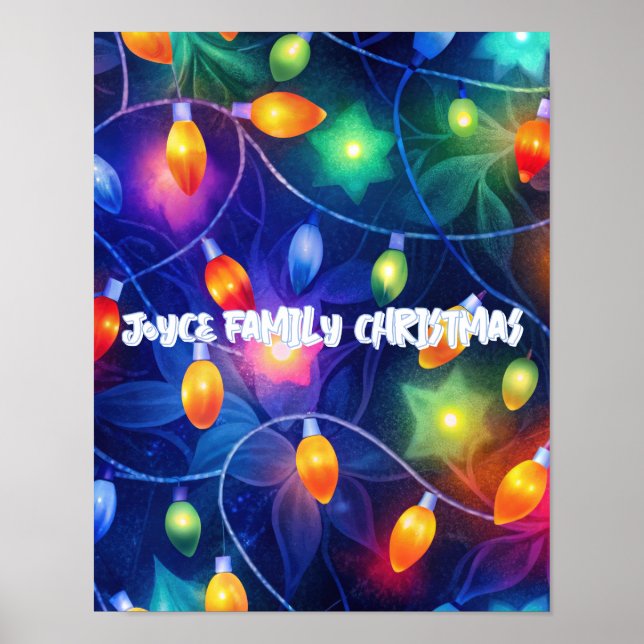 Christmas Lights Bright Holiday Whimsical Merry Poster (Front)
