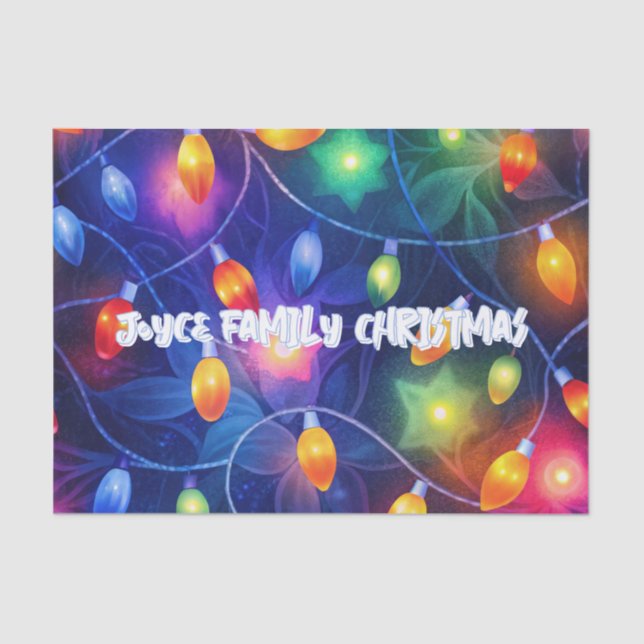 Christmas Lights Bright Holiday Whimsical Merry Tissue Paper (Front)