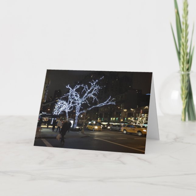 Christmas Lights Broadway Upper West Side NYC Holiday Card (Front)