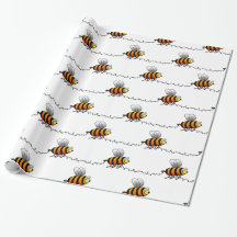 Christmas Lights Bumble Bee Pattern Wrapping Paper