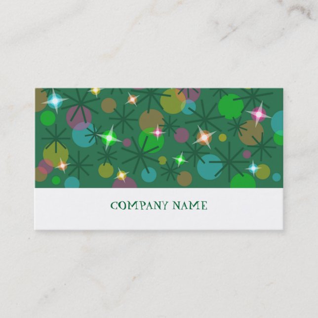 Christmas Lights business card white stripe (Front)