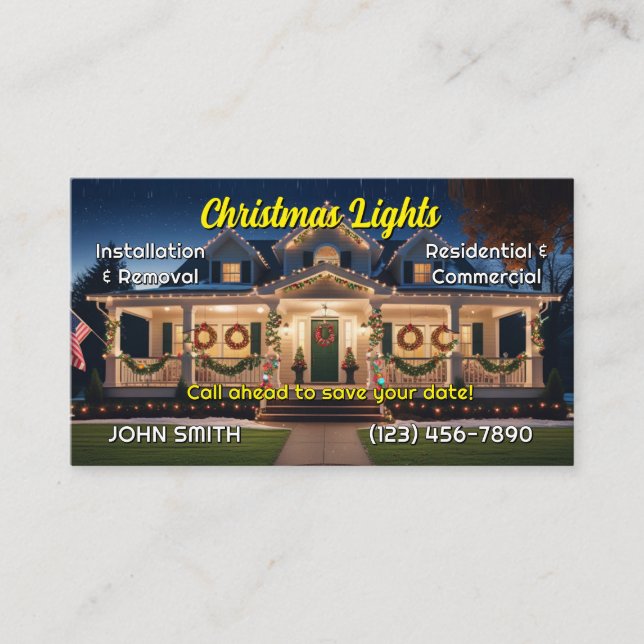 Christmas Lights Business Cards (Front)