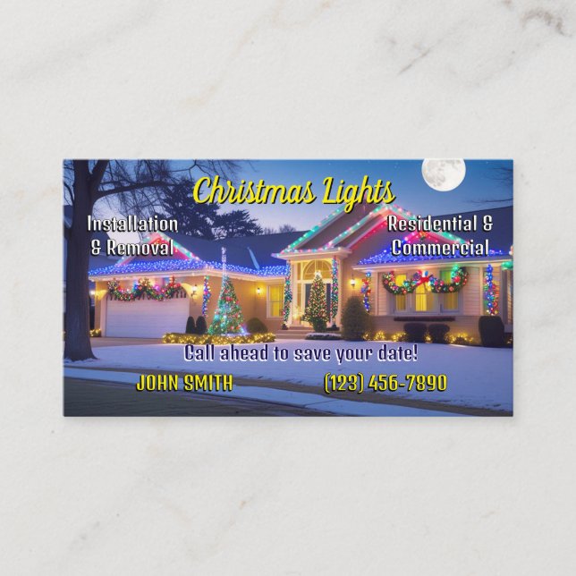 Christmas Lights Business Cards (Front)