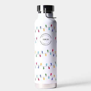 Christmas Lights Business logo website promo Water Bottle