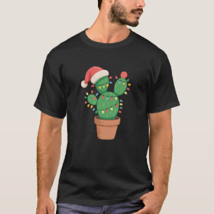 Christmas Lights Cactus Lover Funny Xmas For Men W T-Shirt