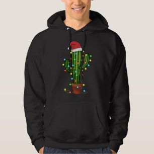 Christmas Lights Cactus Lover Funny Xmas Gift Hoodie