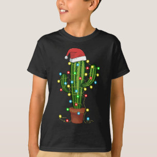 Christmas Lights Cactus Lover Funny Xmas Gift T-Shirt