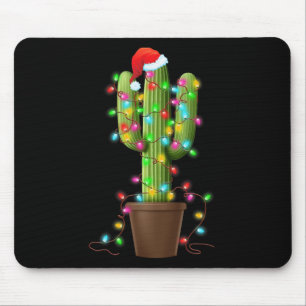 Christmas Lights Cactus Lover Funny Xmas Gifts For Mouse Mat