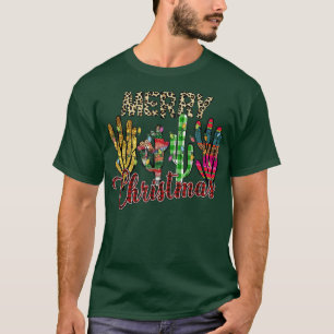 Christmas Lights Cactus Lover Funny Xmas pajama fa T-Shirt