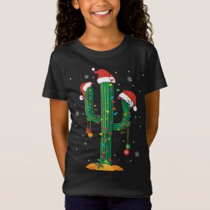 Christmas Lights Cactus Lover Funny Xmas Pajama Gi T-Shirt