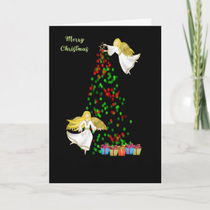 Christmas Lights Card with Angels