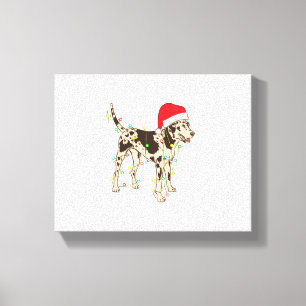 Christmas Lights Catahoula Leopard Dog Lover Funny Canvas Print