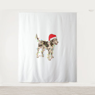 Christmas Lights Catahoula Leopard Dog Lover Funny Tapestry