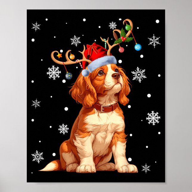 Christmas Lights Cavalier King Charles Spaniel Xma Poster (Front)