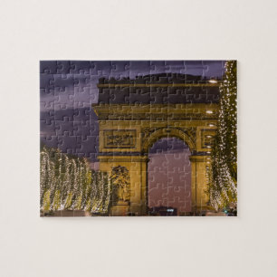 Christmas lights, Champs Elysees, Arc de Jigsaw Puzzle