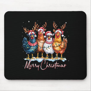 Christmas Lights Chicken Santa Funny Xmas Tree Chi Mouse Mat