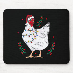 Christmas Lights Chicken Santa Funny Xmas Tree Chi Mouse Mat