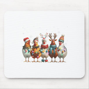 Christmas Lights Chicken Santa Funny Xmas Tree Chi Mouse Mat