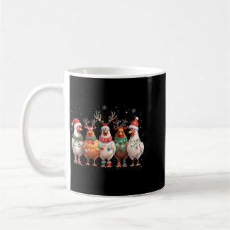 Christmas Lights Chicken Santa Funny Xmas Tree Coffee Mug