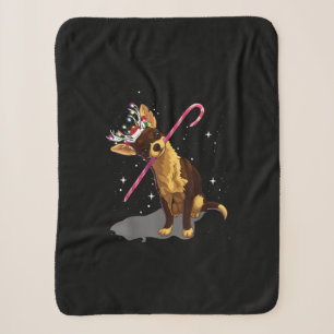 christmas lights chihuahua sherpa blanket
