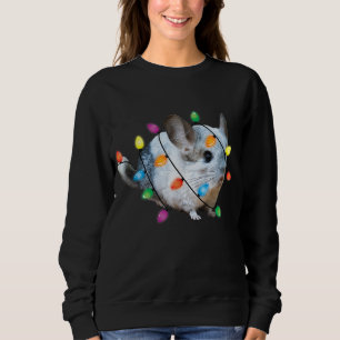 Christmas Lights Chinchilla Pjs Funny Xmas Tree Ch Sweatshirt