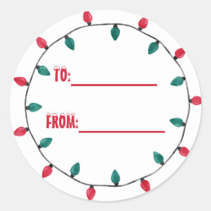 Christmas Lights Christmas Classic Round Sticker