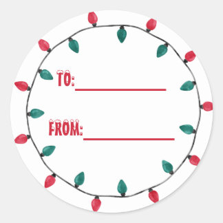 Christmas Lights Christmas  Classic Round Sticker