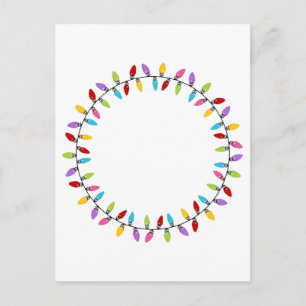 Christmas Lights Circle Pattern Holiday Postcard