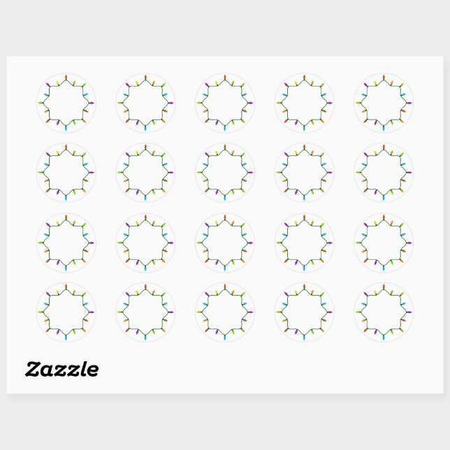 Christmas Lights... Classic Round Sticker (Sheet)