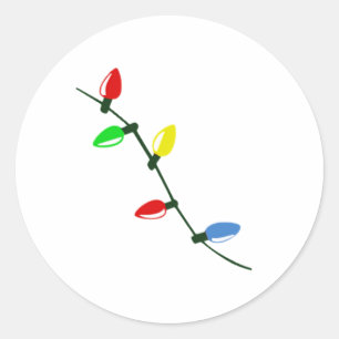 Christmas Lights Classic Round Sticker
