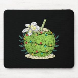 Christmas Lights Coconut Tropical Summer Christmas Mouse Mat