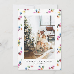 Christmas Lights Colorful Bright Photo Holiday Card
