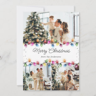 Christmas Lights Colourful Photo Holiday Card