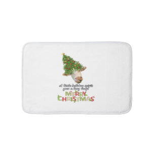 Christmas Lights Cow Lovers Classic T-Shirt Bath Mat