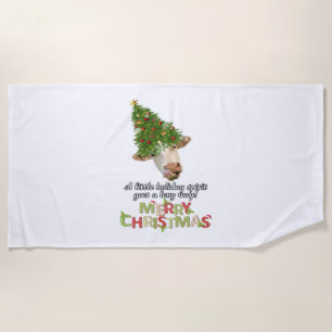 Christmas Lights Cow Lovers Classic T-Shirt Beach Towel