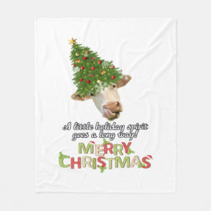 Christmas Lights Cow Lovers Classic T-Shirt Fleece Blanket