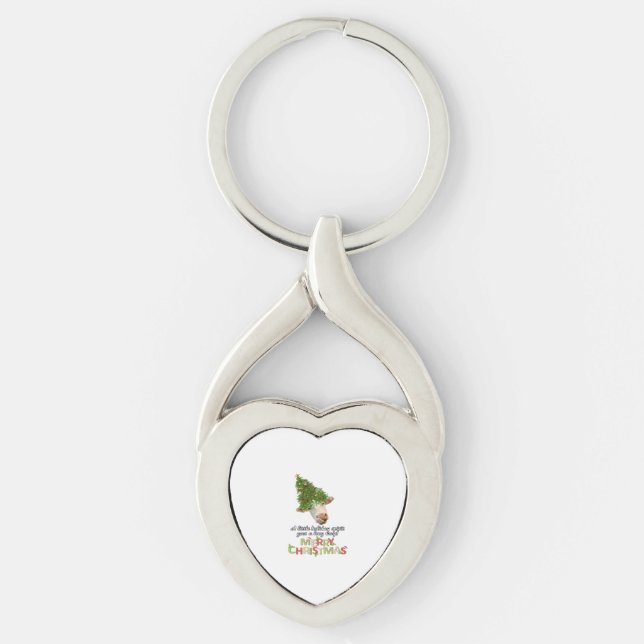 Christmas Lights Cow Lovers Classic T-Shirt Key Ring (Front)