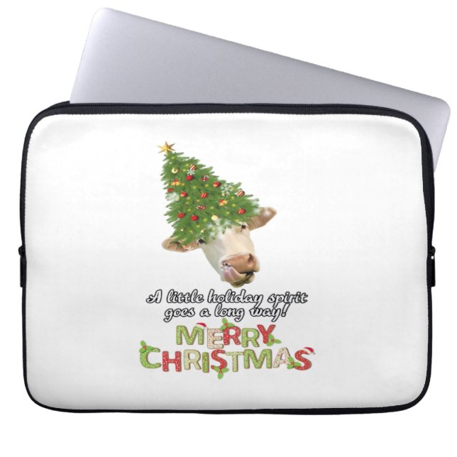 Christmas Lights Cow Lovers Classic T-Shirt Laptop Sleeve (Front)