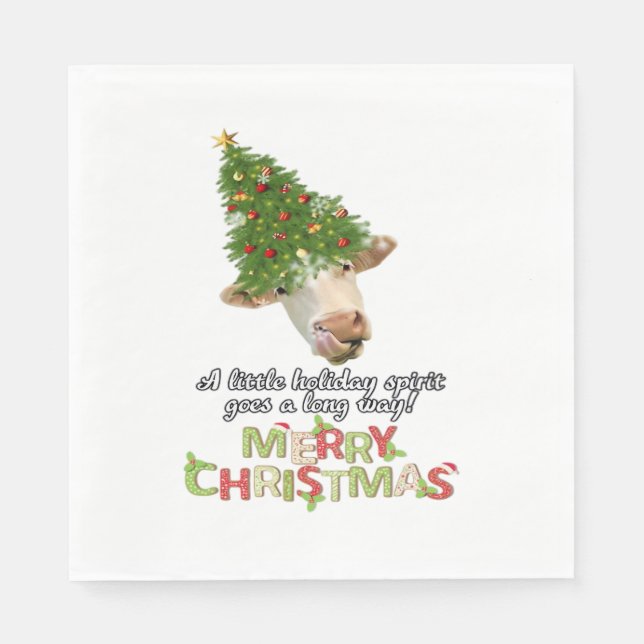 Christmas Lights Cow Lovers Classic T-Shirt Napkin (Front)