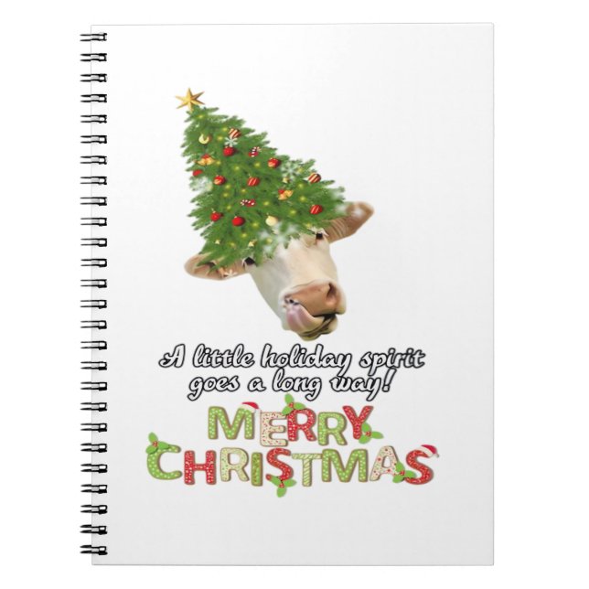 Christmas Lights Cow Lovers Classic T-Shirt Notebook (Front)
