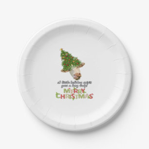 Christmas Lights Cow Lovers Classic T-Shirt Paper Plate