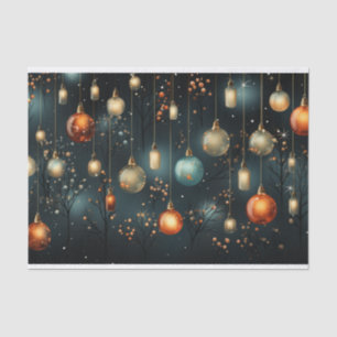 Christmas lights decoupage tissue paper