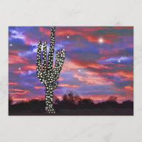 Christmas Lights Desert Saguaro Cactus Invitation