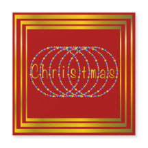 Christmas Lights Design on Red with Gold