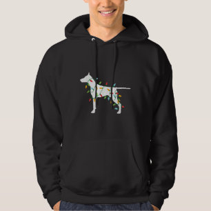 Christmas Lights Doberman Cute For Dog Lovers Hoodie