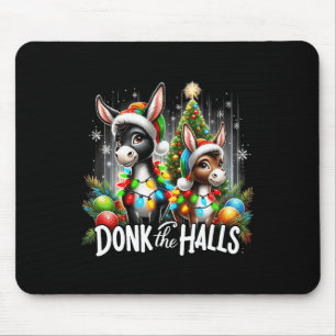 Christmas Lights Donk The Halls Christmas Donkeys  Mouse Mat